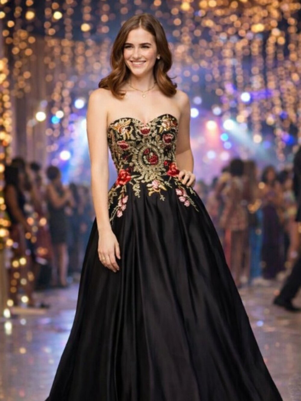 Blondie‎ Nites Fairy Mesh Formal Prom Party Wedding Beaded Gown Dress Women 5